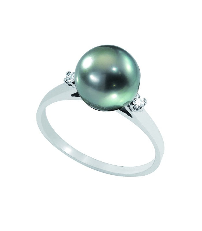 Bague Perle De Tahiti Ronde Qualite A 7/8 Mm Or 1,45 Gr 0,02 Cts - Bagues - Négoce îles - Les Champs d'Or