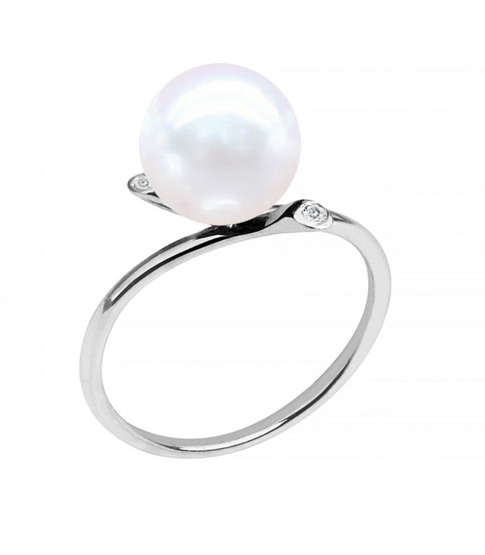 Bague Perle De Tahiti Ronde Qualite A 8/9 Mm Or 1,35 Gr 0,02 Cts - Bagues - Négoce îles - Les Champs d'Or