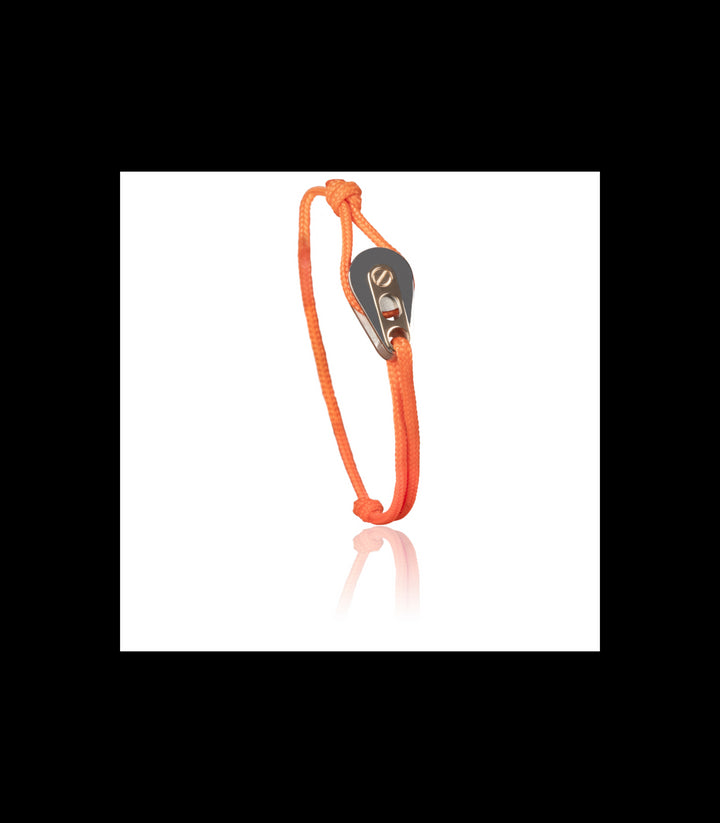 Bracelet Poulie Acier / PVD Or Rose, Cordon Orange - Bijoux - Latitude 46 - Les Champs d'Or