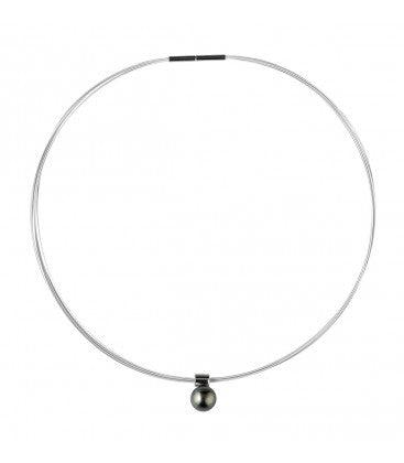 Collier + 1 Perle De Tahiti Ronde 9/10 Mm Qualite A 1 Gr - Collier - Négoce îles - Les Champs d'Or