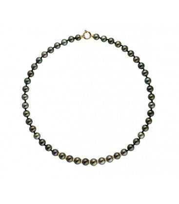 Rang De Perle De Tahiti Rondes 8/10 Mm 42 Cm Or 1,55 Gr Qualite Abc Environ 41 Perles - Collier - Négoce îles - Les Champs d'Or