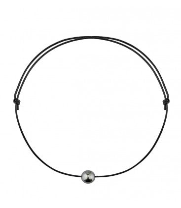 Collier Cuir + 1 Perle De Tahiti Cerclee 12/14 Mm Qualite Abc - Collier - Négoce îles - Les Champs d'Or