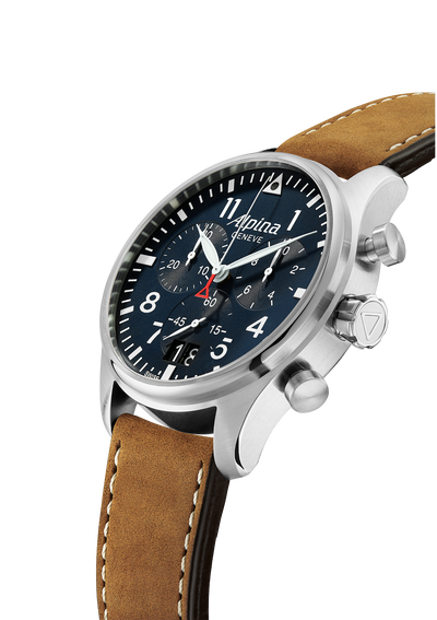 Alpina - Montre Startimer Pilot Big Date Bleu Marine Mat - Les Champs d'Or