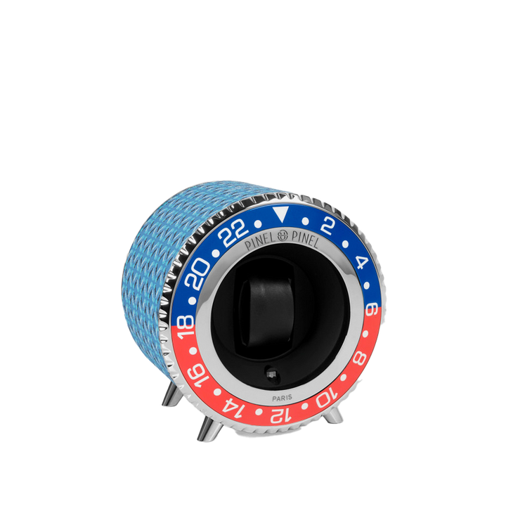 Twin GMT Blue&Red/Silver Toile Azur - Pinel & Pinel - Les Champs d'Or