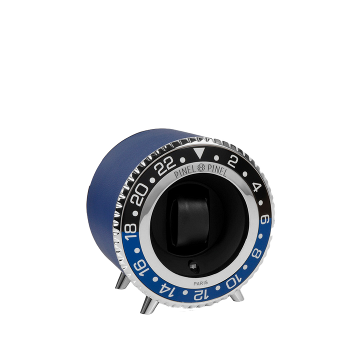 Twin GMT Black&Blue/Silver Cuir Bleu - Pinel & Pinel - Les Champs d'Or