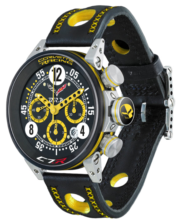 Montre V12 Corvette 01 Edition Limitée de 100 pièces Lunette Noire Racing C7.R -  B.R.M - Les Champs d'Or