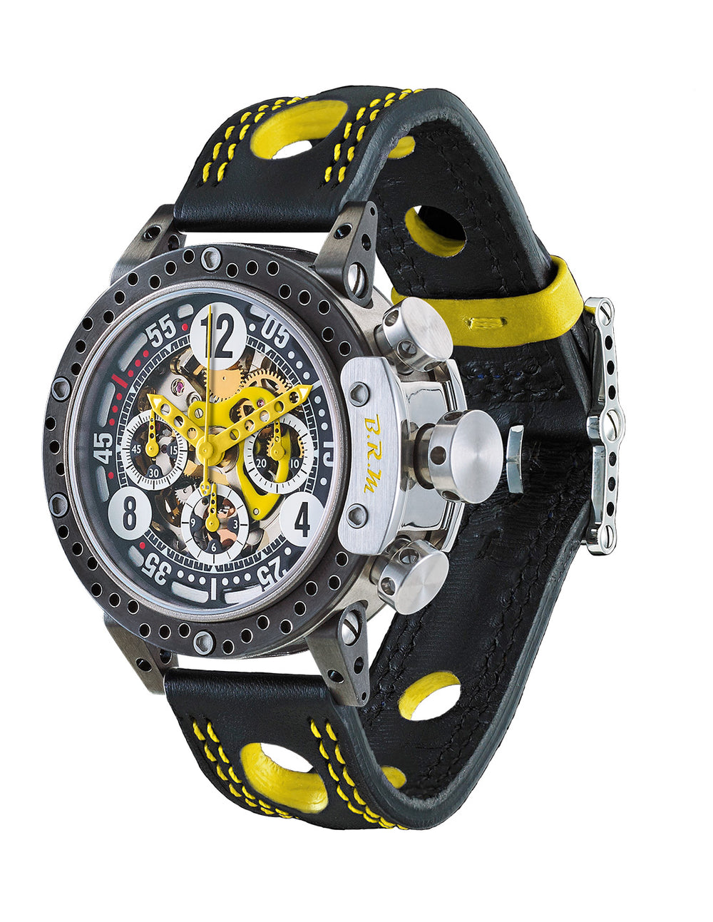 Montre DDF12-46 Squelette Aiguilles Jaune -  B.R.M - Les Champs d'Or