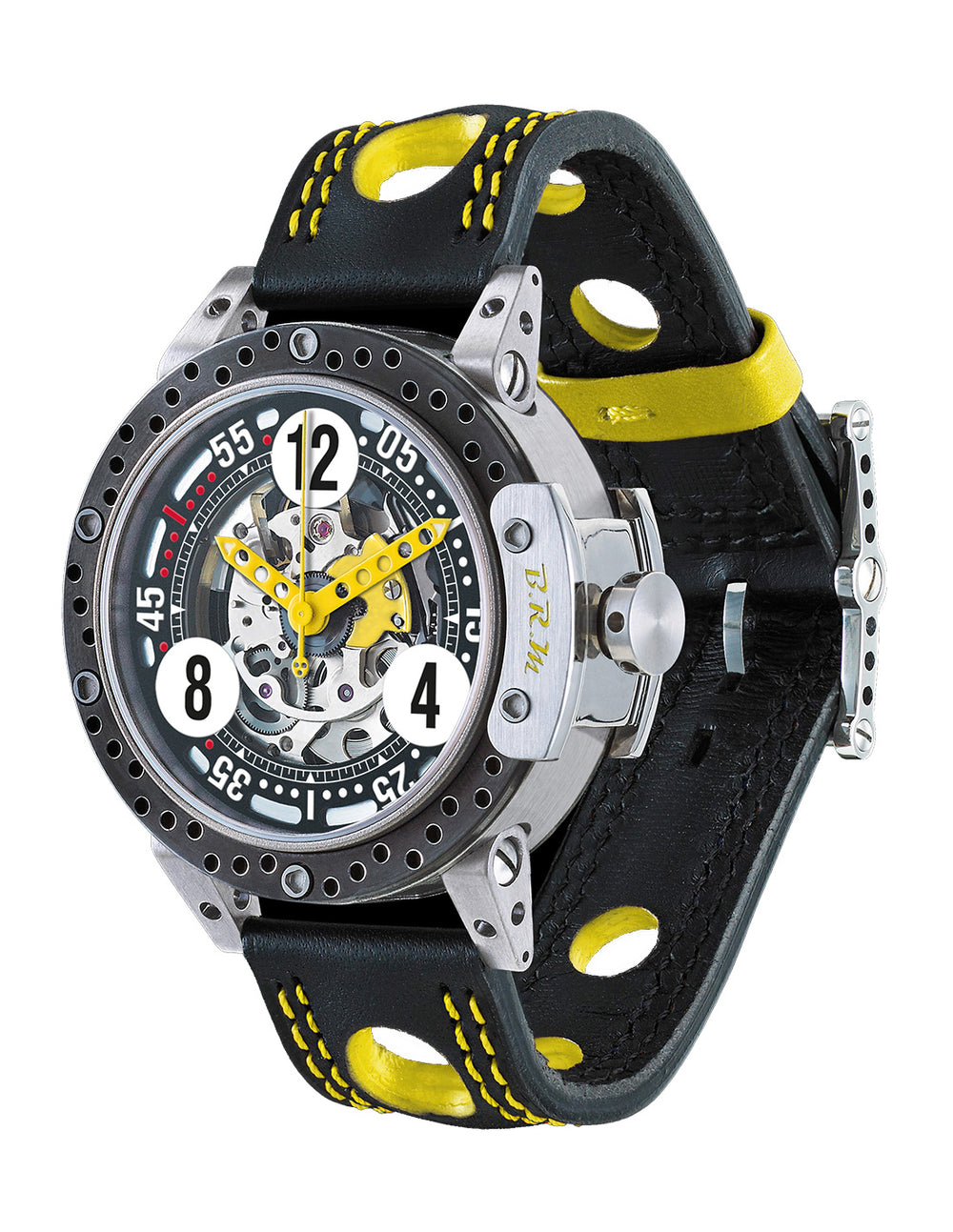 Montre BRM DDF6-46 Squelette Aiguilles Jaune -  B.R.M - Les Champs d'Or