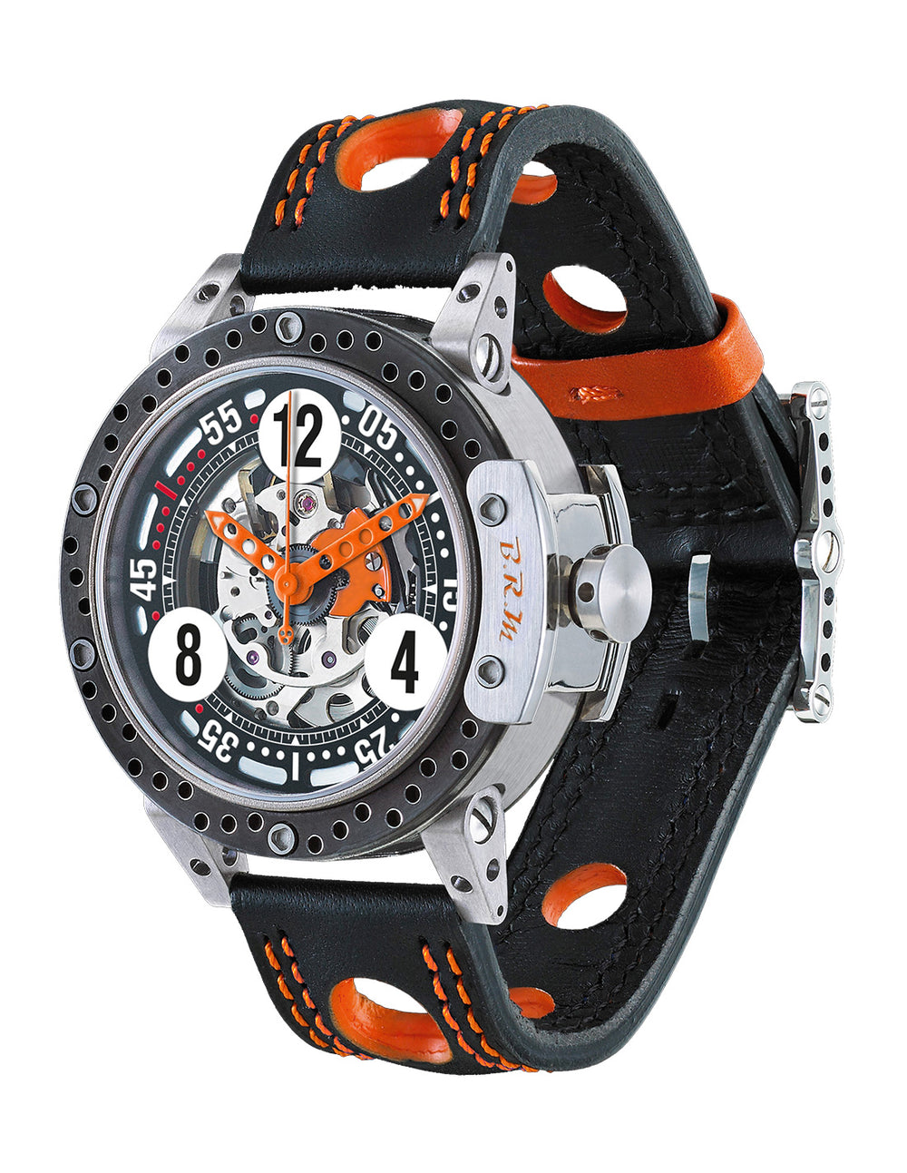 Montre BRM DDF6-46 Squelette AIguilles Orange -  B.R.M - Les Champs d'Or