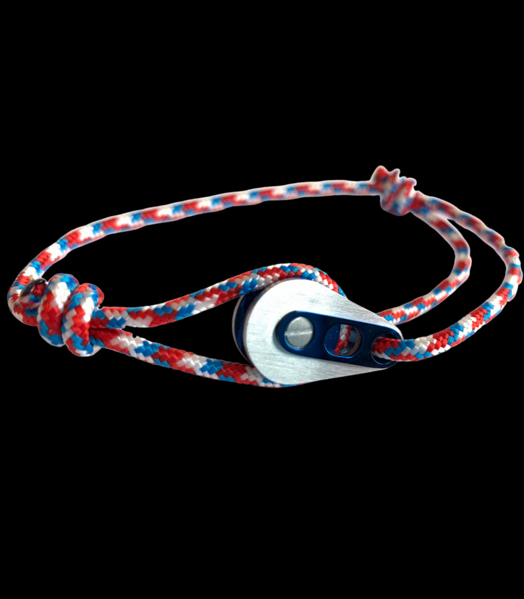 Bracelet Poulie Acier/ PVD Bleu, Camo Bleu/Rouge - Bijoux - Latitude 46 - Les Champs d'Or