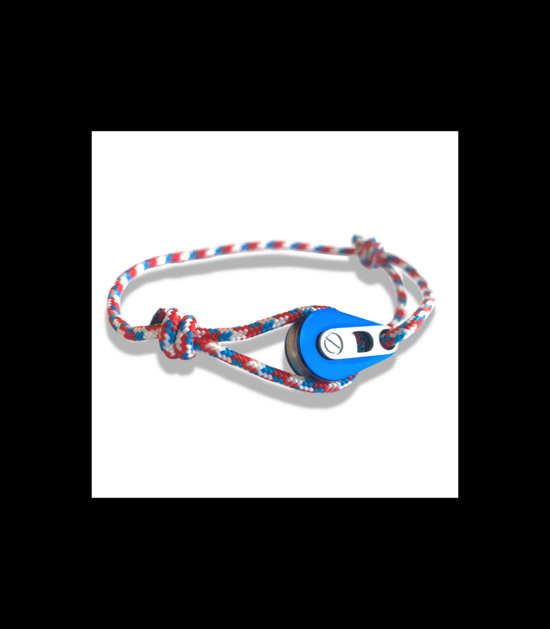 Bracelet Poulie PVD Bleu Acier, Camo Bleu/Rouge - Bijoux - Latitude 46 - Les Champs d'Or