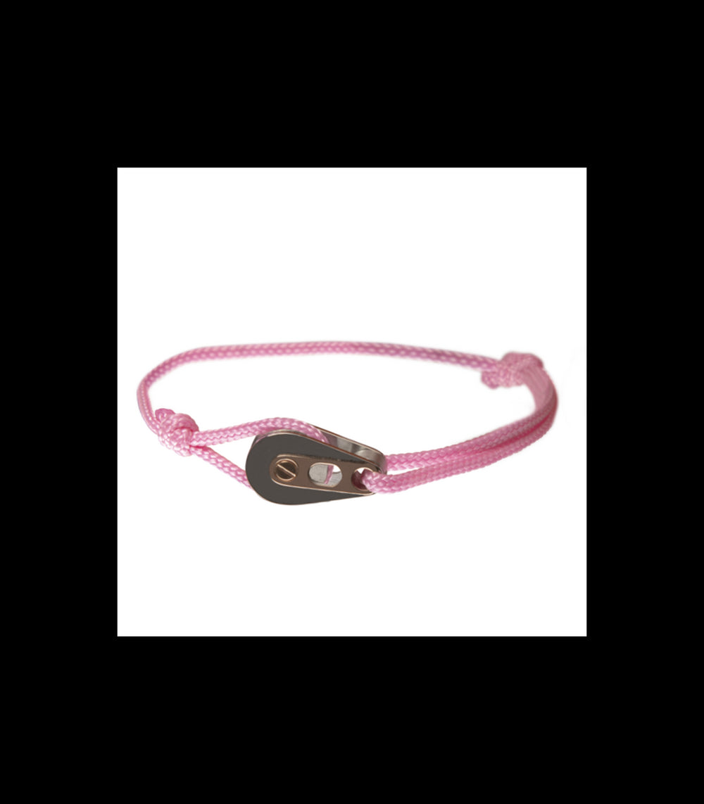 Bracelet Poulie Acier / PVD Or Rose, Cordon Rose - Bijoux - Latitude 46 - Les Champs d'Or