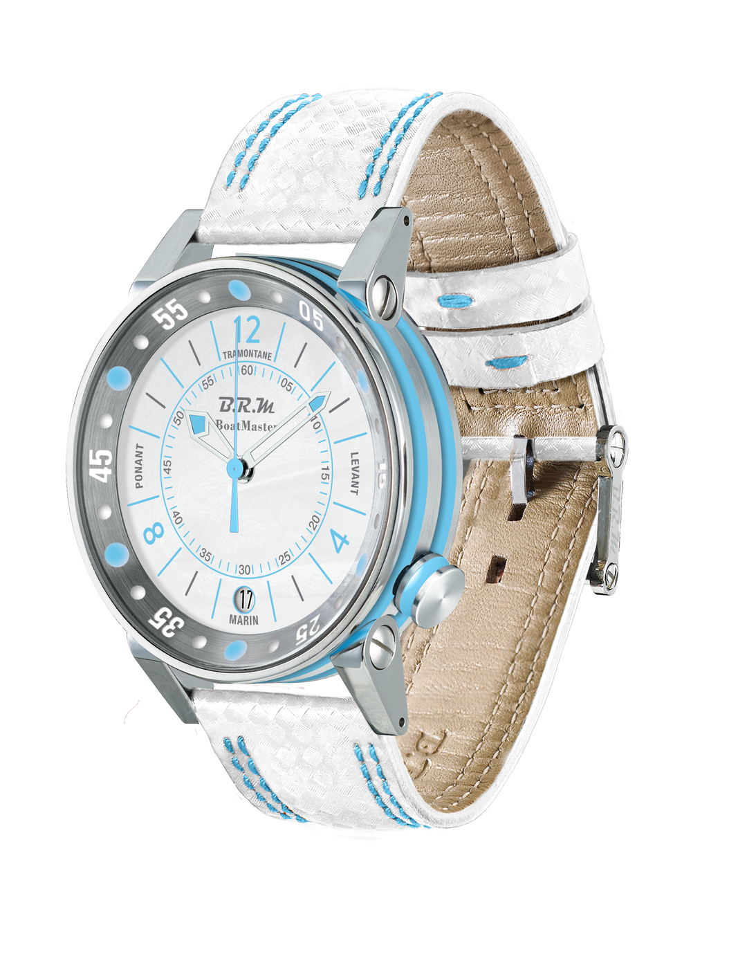 Montre Boat Master 34MM Laque Bleu Ciel - - B.R.M - Montre - Les Champs d'Or