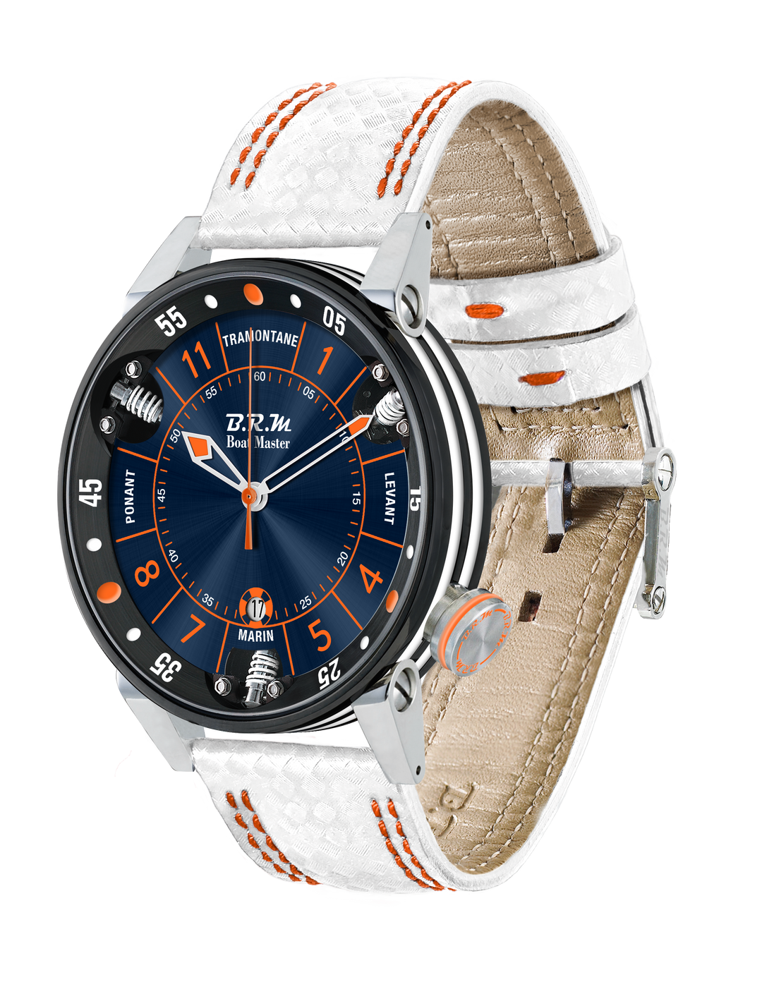 Montre Boat Master PVD Noir Index Orange - - B.R.M - Montre - Les Champs d'Or