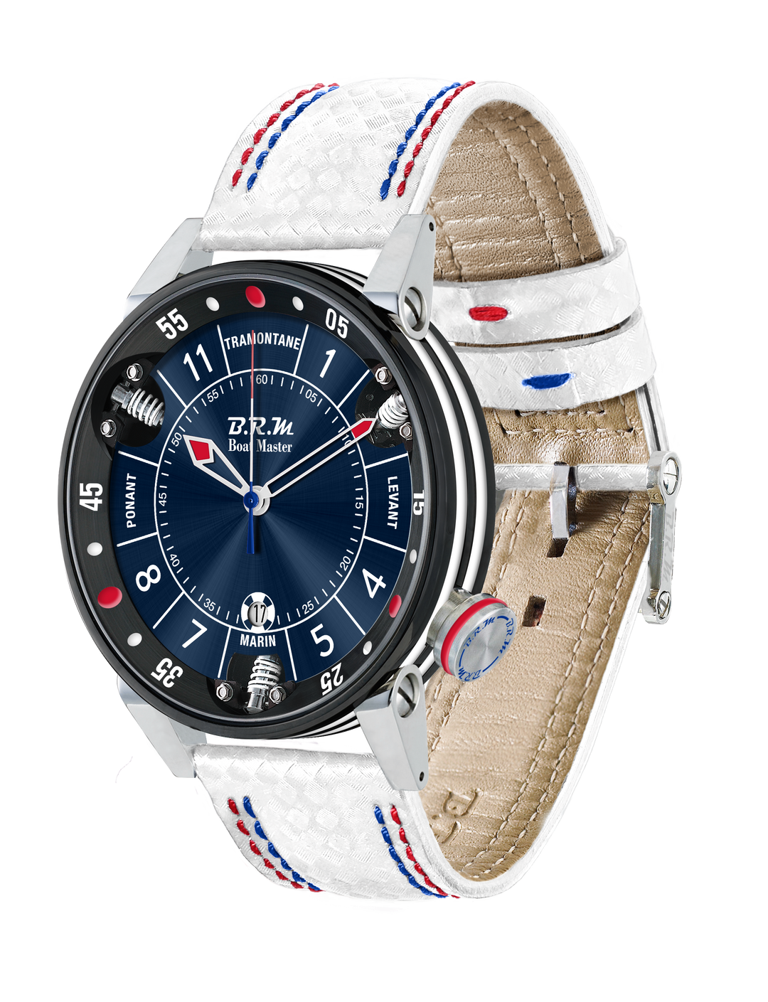 Montre Boat Master PVD Noir - Bracelet Blanc  - B.R.M - Montre - Les Champs d'Or