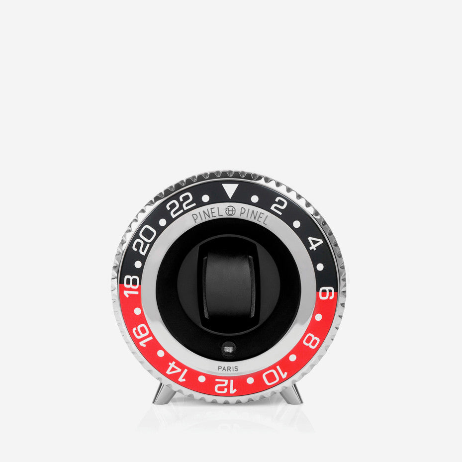 Twin GMT Black & Red/Silver - Pinel & Pinel - Remontoir - Les Champs d'Or