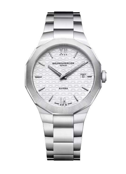 Baume & Mercier Riviera M0A10845 – Quartz 39mm Bracelet Acier Cadran Blanc