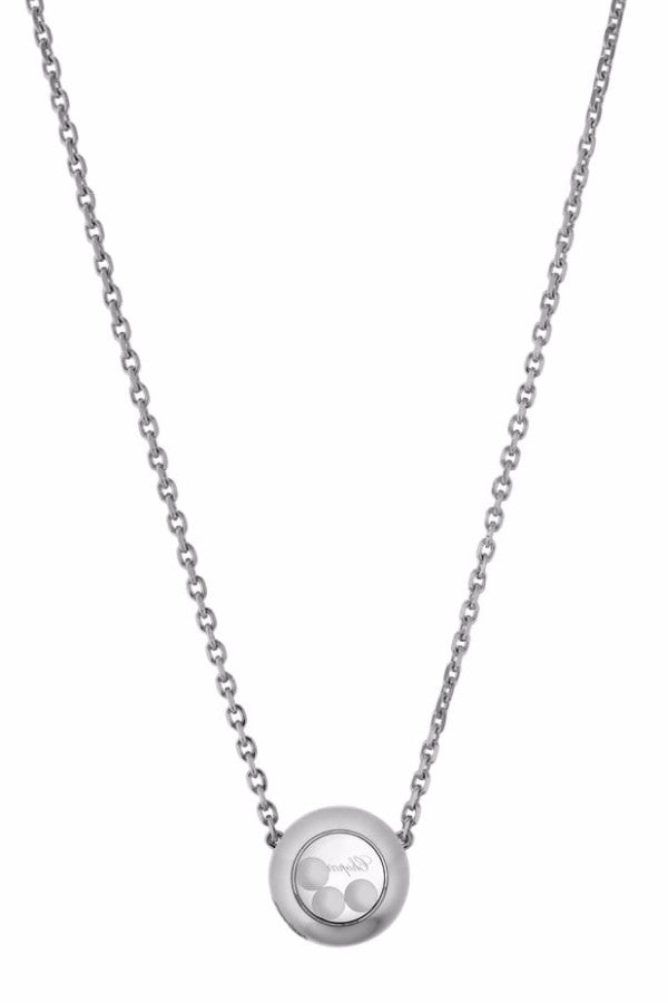 Collier Chopard Happy Diamonds Or Blanc 3 brillants mobile - 819562-1001 - Chopard Joaillerie - Collier - Les Champs d'Or