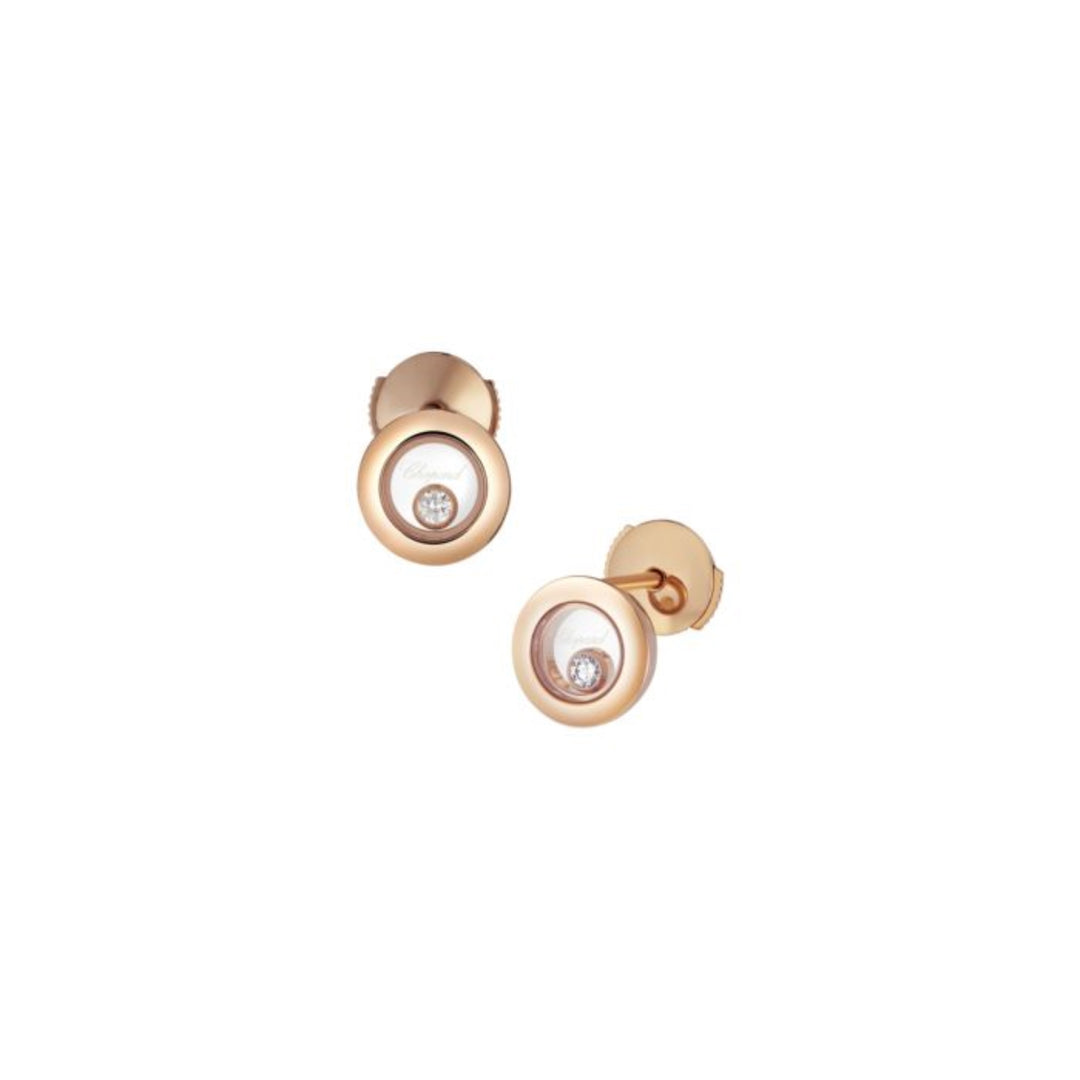 Boucles d'Oreilles Happy Diamonds Or Rose 83A017-5001 - Chopard Joaillerie - Boucles d'Oreilles - Les Champs d'Or