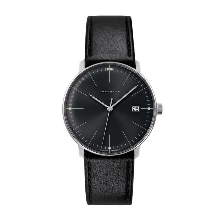 Montre Max Bill Quartz cadran noir cuir noir 041/4465.02 - Montre - Junghans - Les Champs d'Or