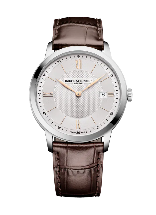 Baume & Mercier Classima M0A10882 – Quartz 40mm Acier / Alligator Marron Finitions Or