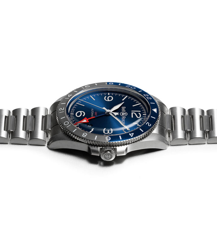 Bell & Ross - Bell & Ross BR V2-93 GMT Blue - Bracelet Acier - Les Champs d'Or