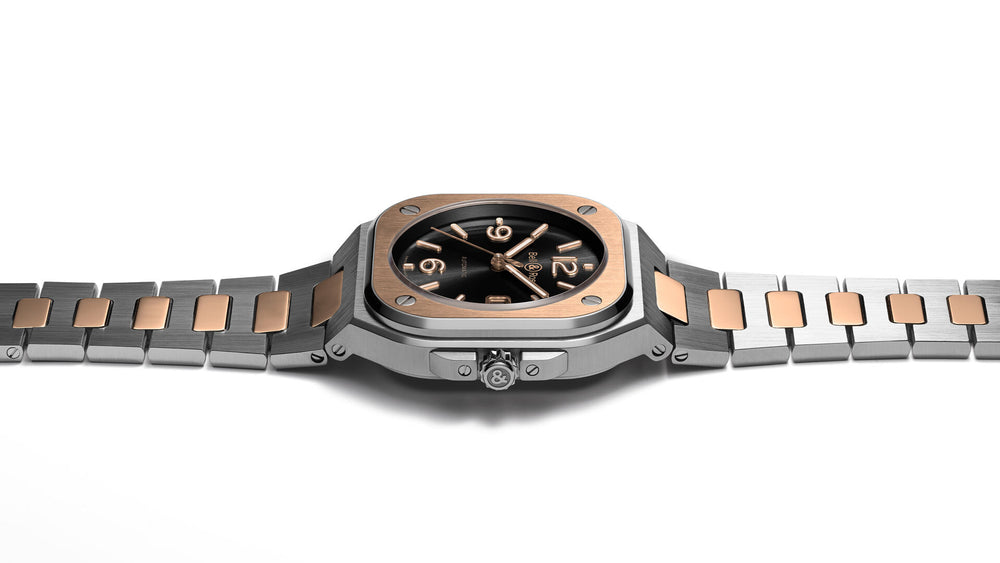 Bell & Ross - BR 05 BLACK Steel Gold Or Rose 18 k et acier poli-satiné. - Les Champs d'Or