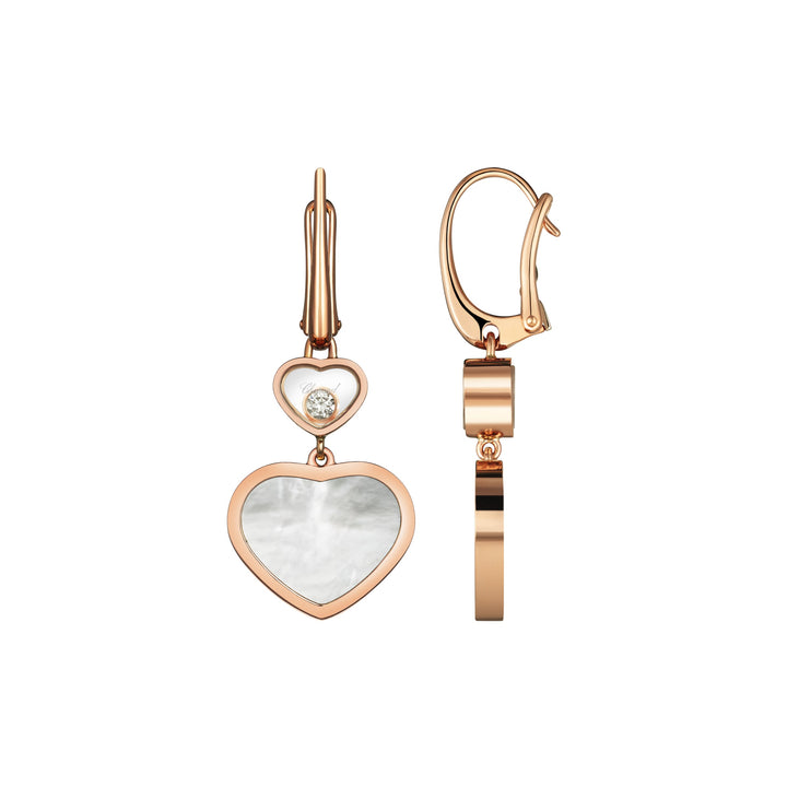 Boucles d'Oreilles Happy Hearts en Or Rose Diamants et Nacre 837482-5310 - Boucles d'Oreilles - Chopard Joaillerie - Les Champs d'Or