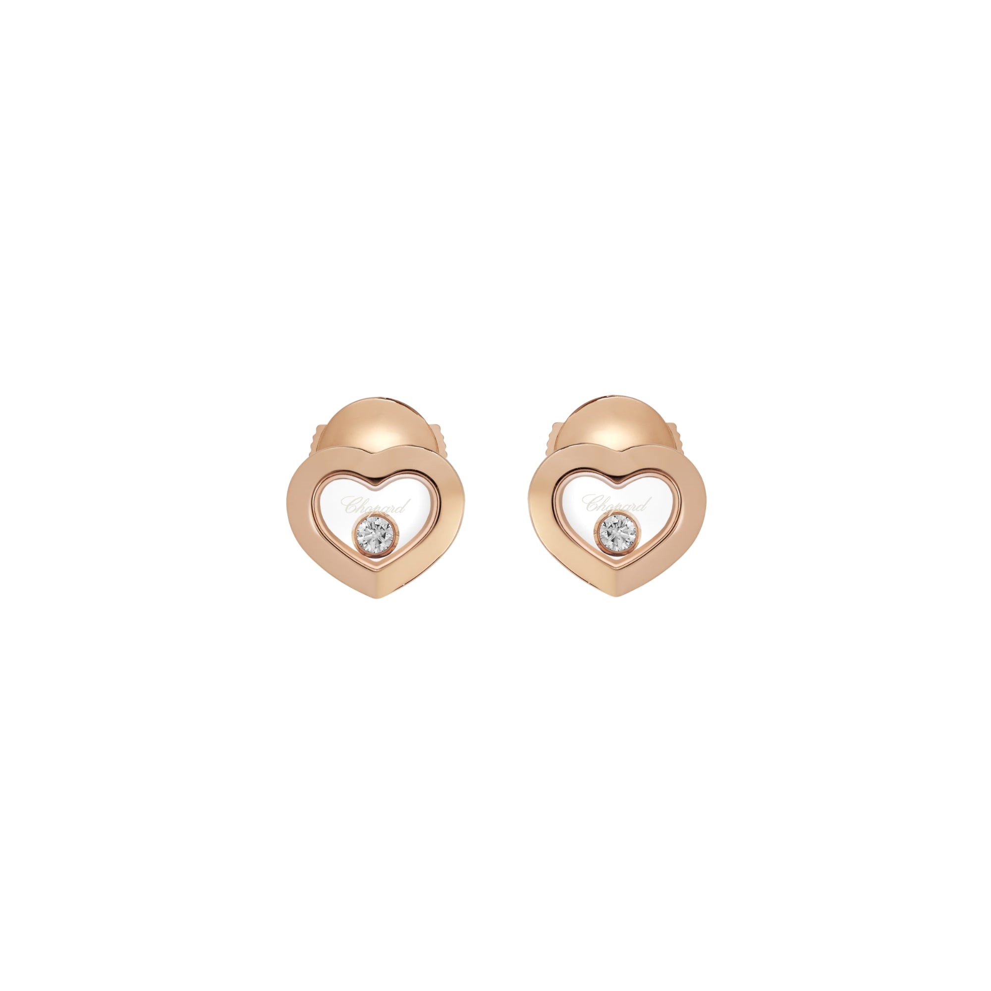 Chopard Happy Diamonds Icons Heart Rose Gold Earrings 83A054 5001