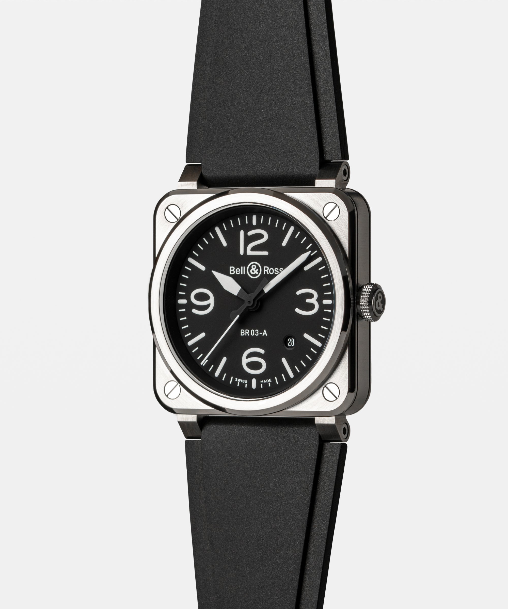 BR 03 Black Steel Watch