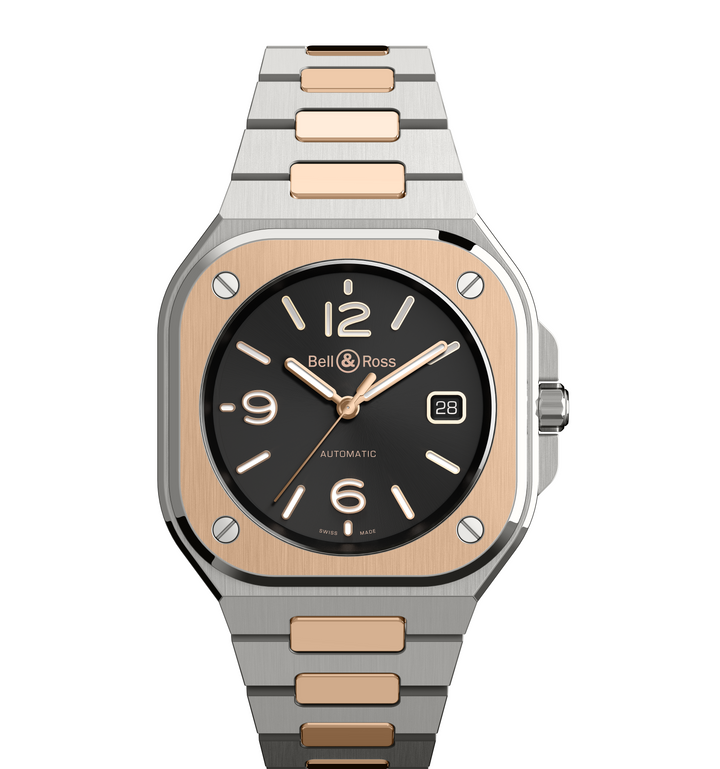 Bell & Ross - BR 05 BLACK Steel Gold Or Rose 18 k et acier poli-satiné. - Les Champs d'Or