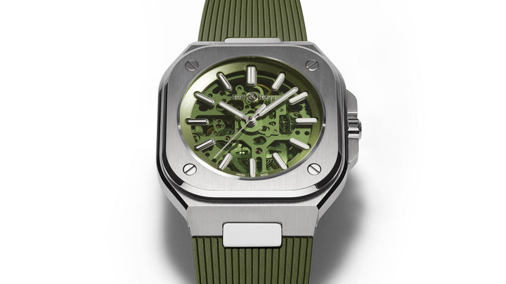 Bell & Ross - BR 05 Skeleton Green Bracelet Caoutchouc - Les Champs d'Or