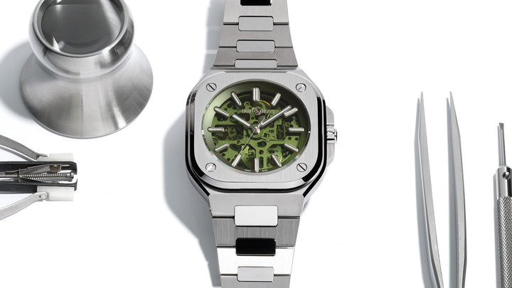 Bell & Ross - BR 05 Skeleton Green Bracelet Acier - Les Champs d'Or