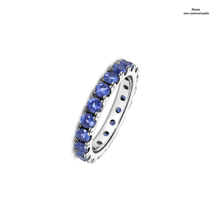 Alliance Sertis de Saphir Bleu - Les Champs d'Or - Bagues - Sublime Diamant