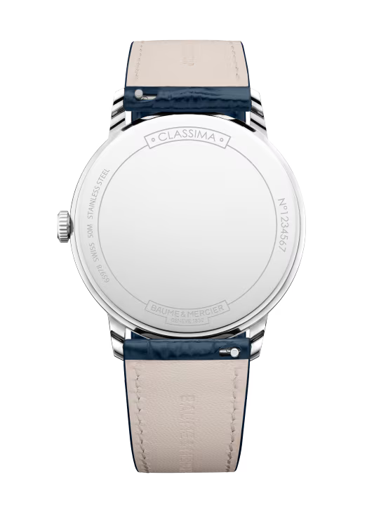 Baume & Mercier Classima M0A10878 – Quartz 40mm Acier / Alligator Bleu