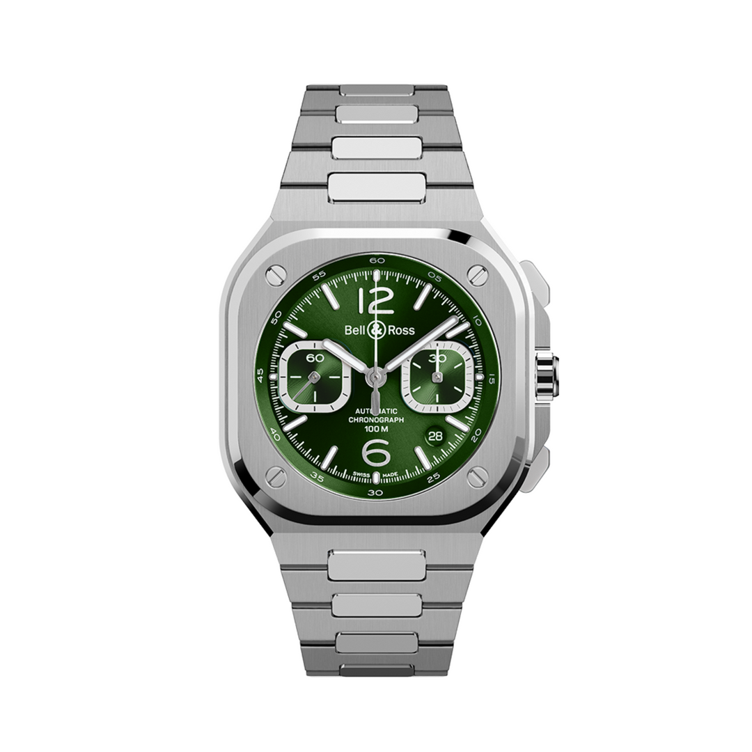 Montre BR 05 Chrono Green Steel -  - Bell & Ross - Montre - Les Champs d'Or