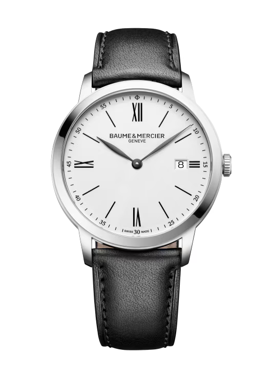 Baume & Mercier Classima M0A10884 – Quartz 40mm Acier / Cuir Noir