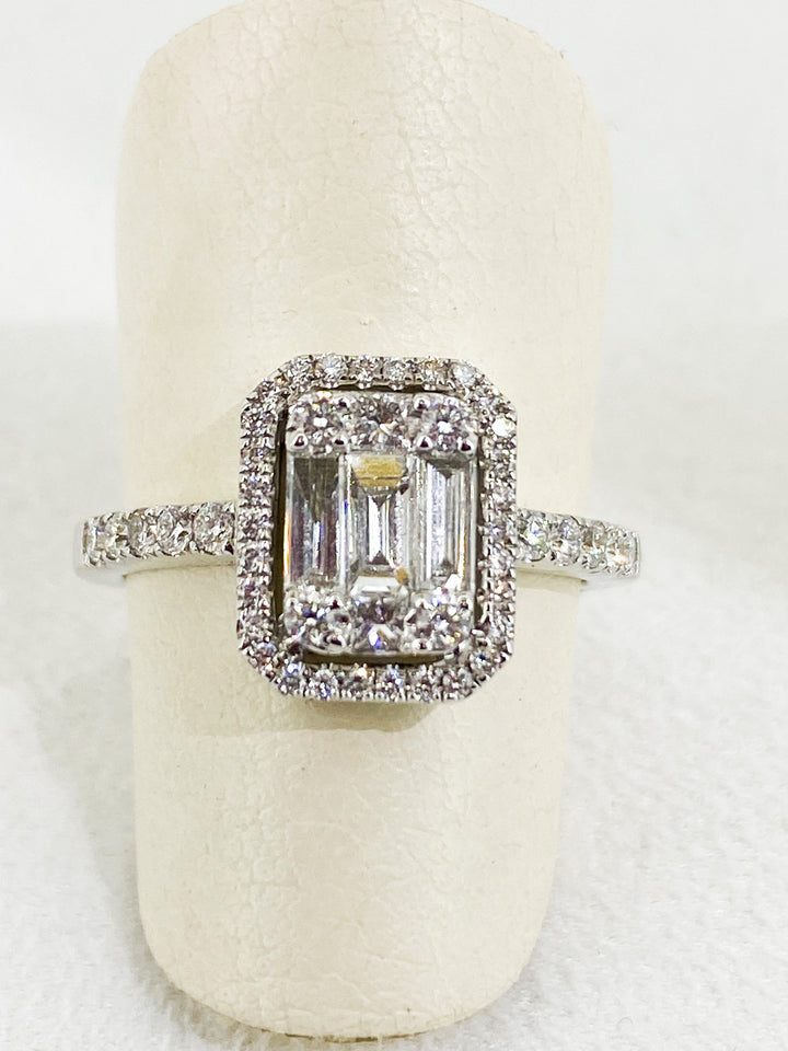 Bague de Fiançaille Sertis de Lignes de Diamants Or Blanc -  - Purity Jewelry - Bagues - Les Champs d'Or