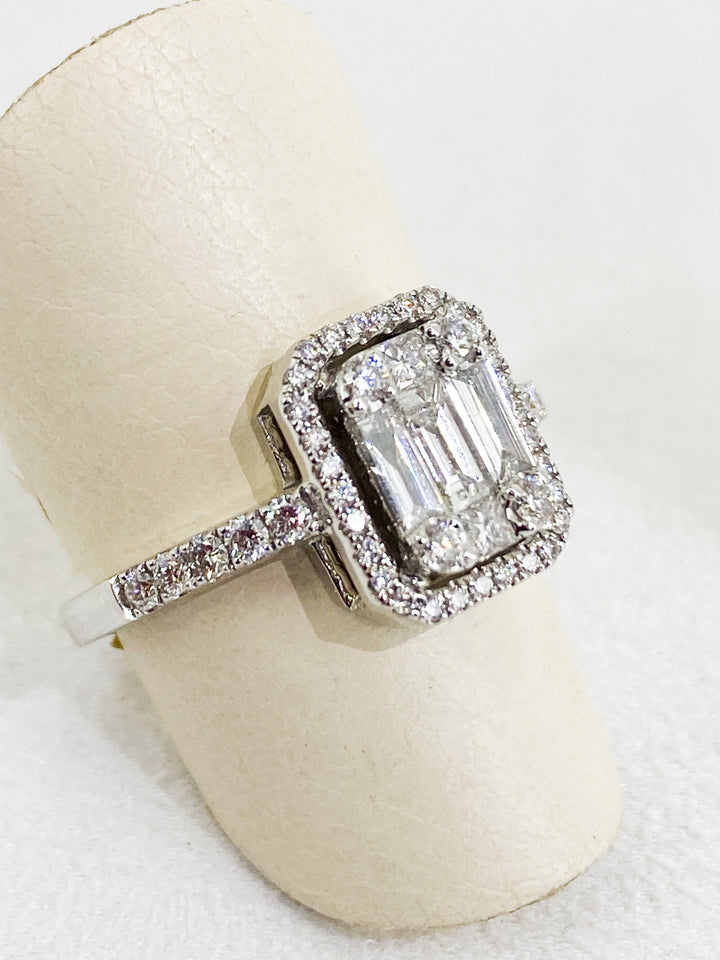 Bague de Fiançaille Sertis de Lignes de Diamants Or Blanc -  - Purity Jewelry - Bagues - Les Champs d'Or