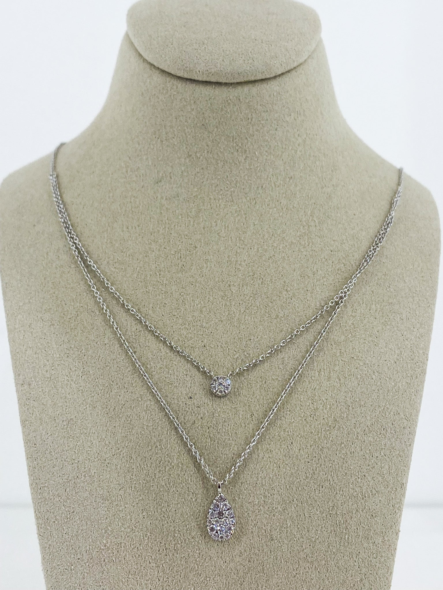 Double chain diamond on sale necklace