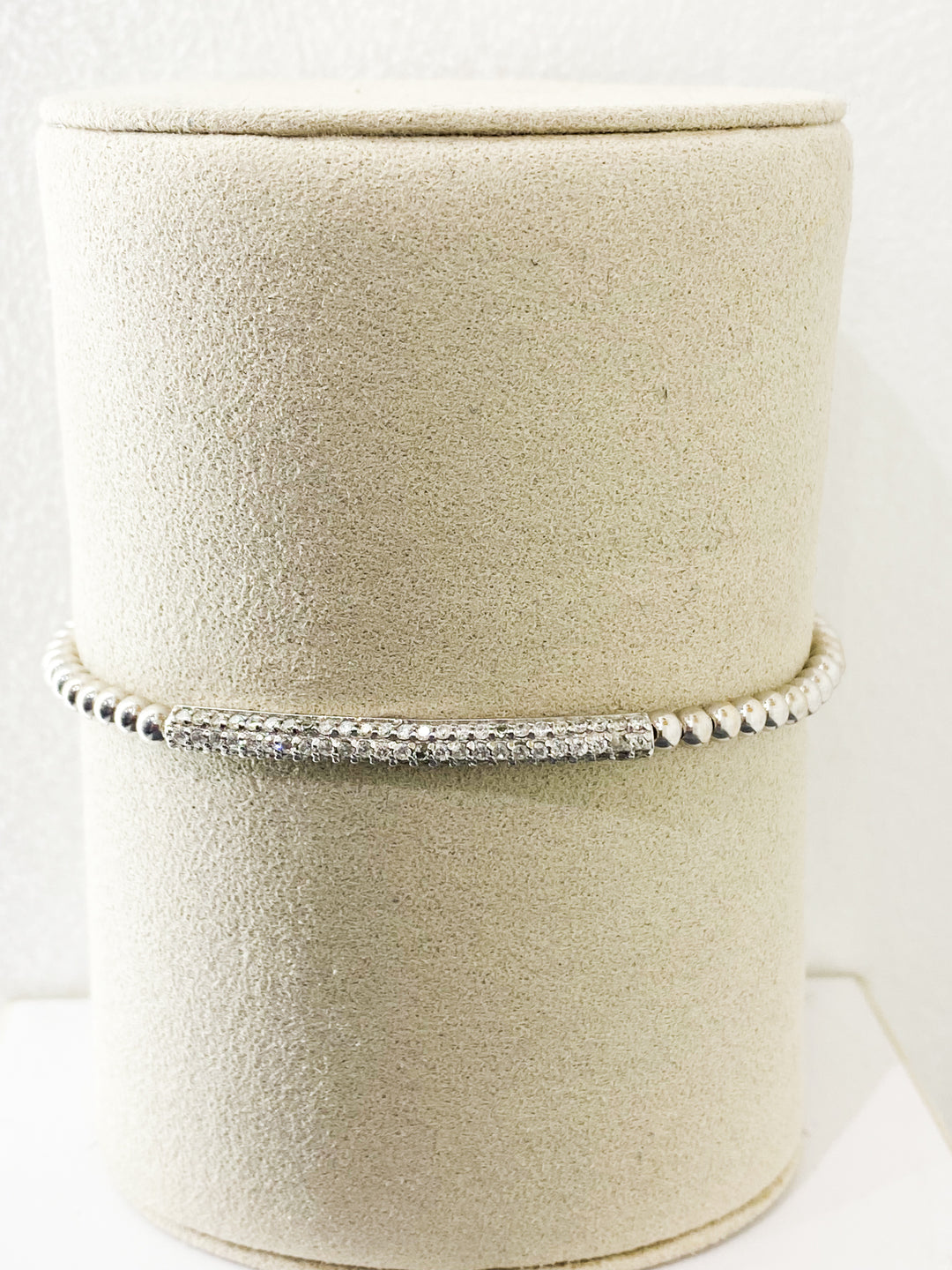 Bracelet Boule Or Gris et Barette Sertis -  - Sublime Diamant - Bracelet - Les Champs d'Or