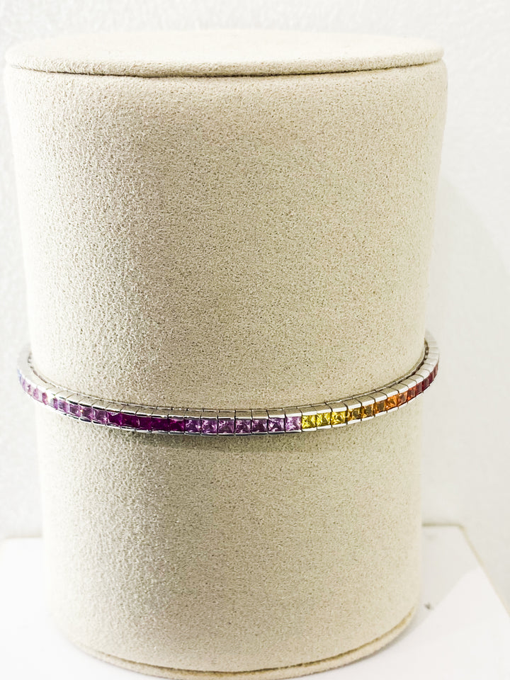 Bracelet Or Gris Saphir Multicolor -  - Sublime Diamant - Bracelet - Les Champs d'Or