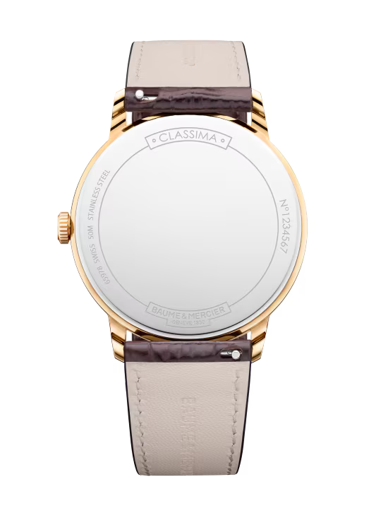 Baume & Mercier Classima M0A10857 – Quartz 40mm PVD Or / Alligator Marron