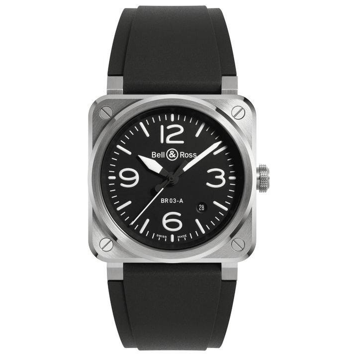 BR 03 Black Steel Watch 