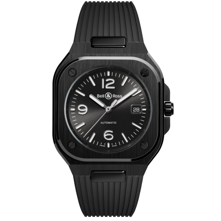 Montre BR 05 Black Ceramic Bracelet Caoutchouc