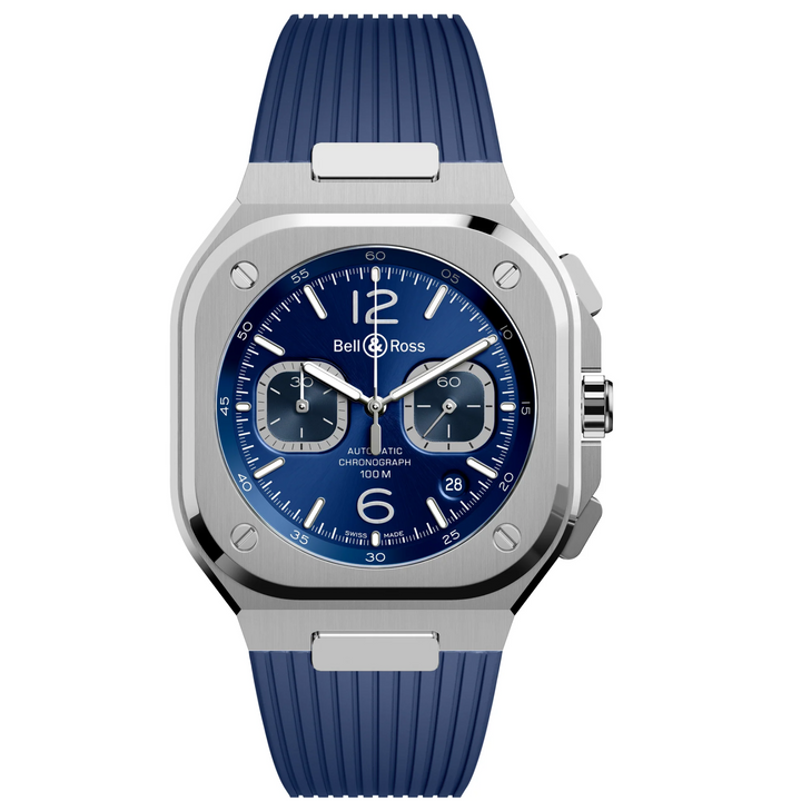Montre BR 05 Chrono Blue Steel - Bracelet Caoutchouc Bleu