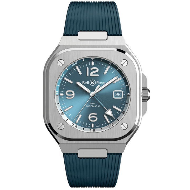 BR 05 GMT Sky Blue Rubber Watch