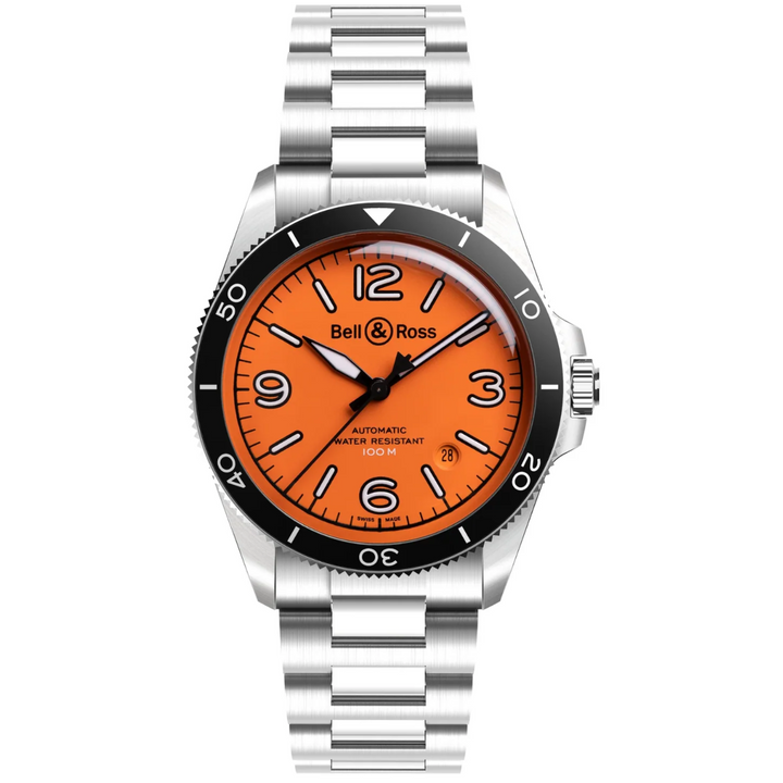 Montre BR V2-92 Orange Bracelet Acier