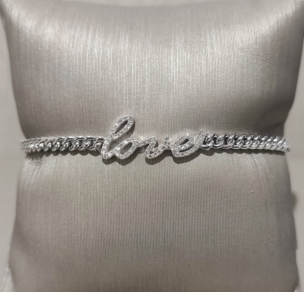 Bracelet Or Blanc Love Serti Sublime Diamant   Bracelet - Les Champs d'Or