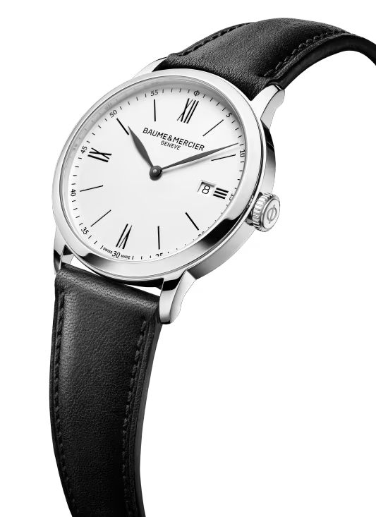 Baume & Mercier Classima M0A10884 – Quartz 40mm Acier / Cuir Noir